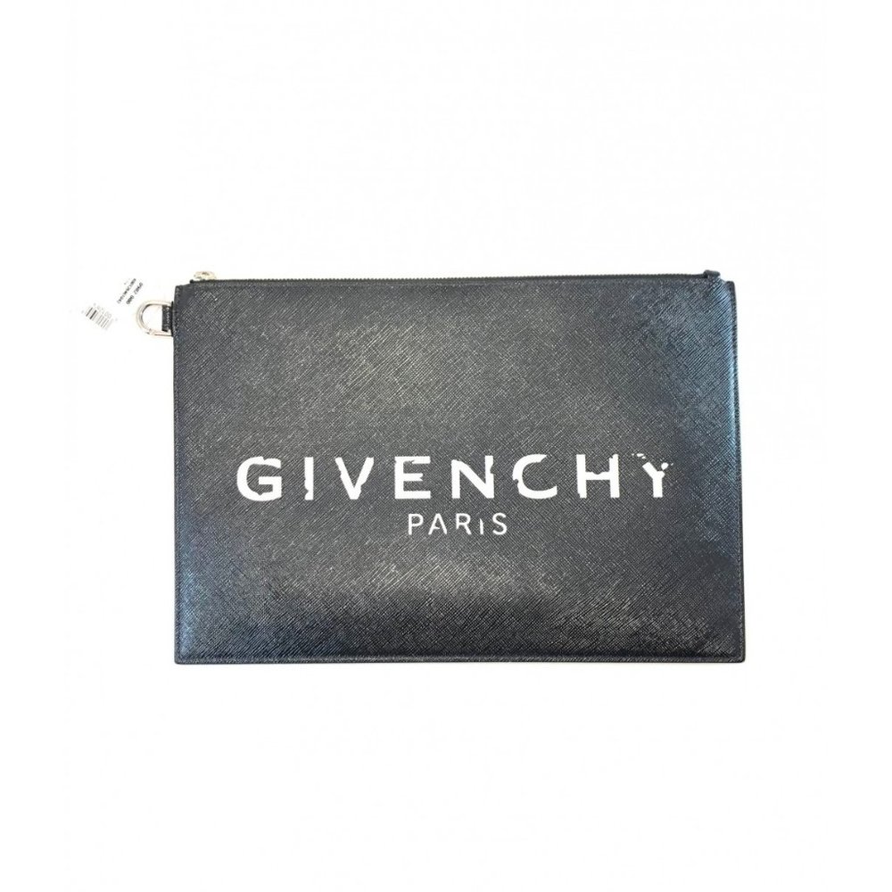 GIVENCHY black leather CLUTCH bag